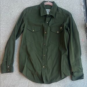 Olive Green Button-Up Shirt